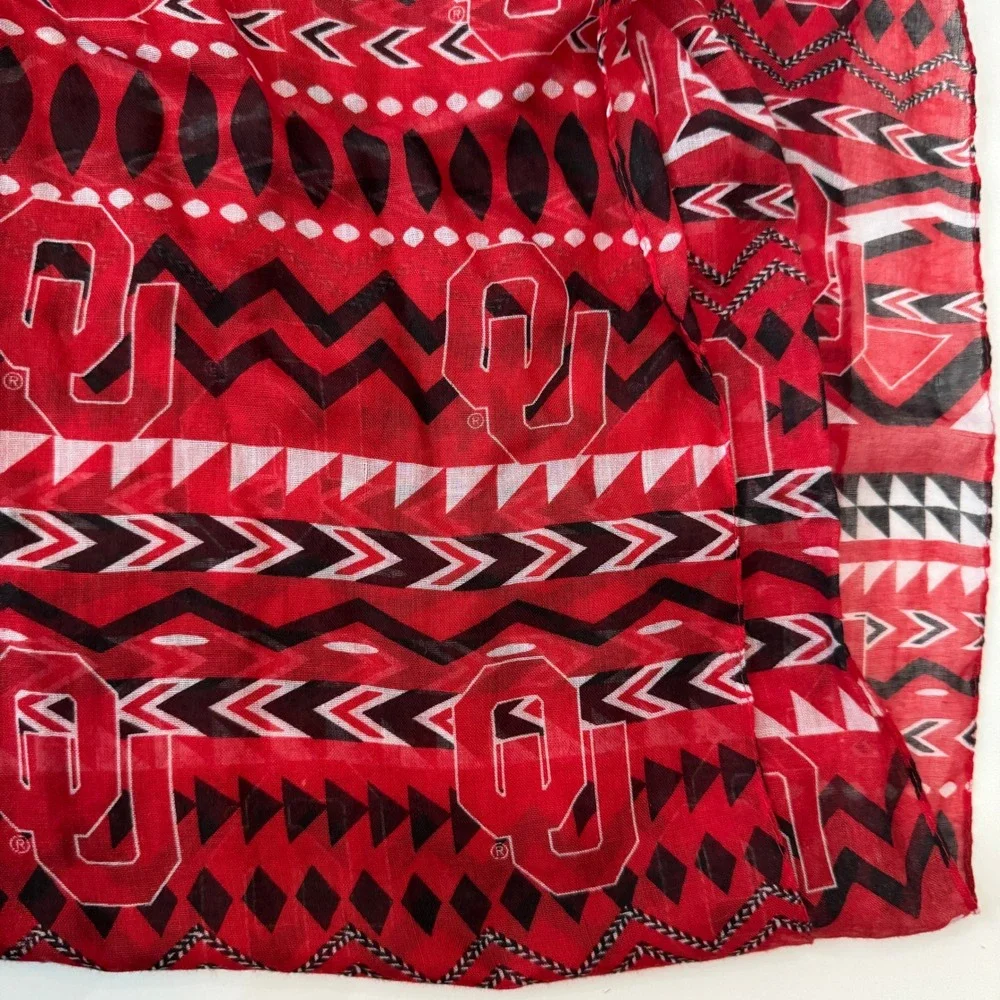 Oklahoma Sooners OU Red Black White Geometric Logo‎ Infinity Loop Scarf